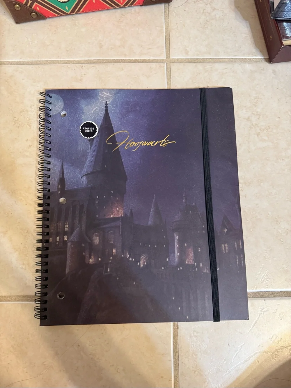 Harry Potter Spiral Notebook with Elastic Band - Midnight Purple